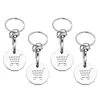 4Pcs Shopping Trolley Remover Key Ring Token Chip with Carabiner Hook Metal Portable Universal Supermarket Keyring Token Decor 5