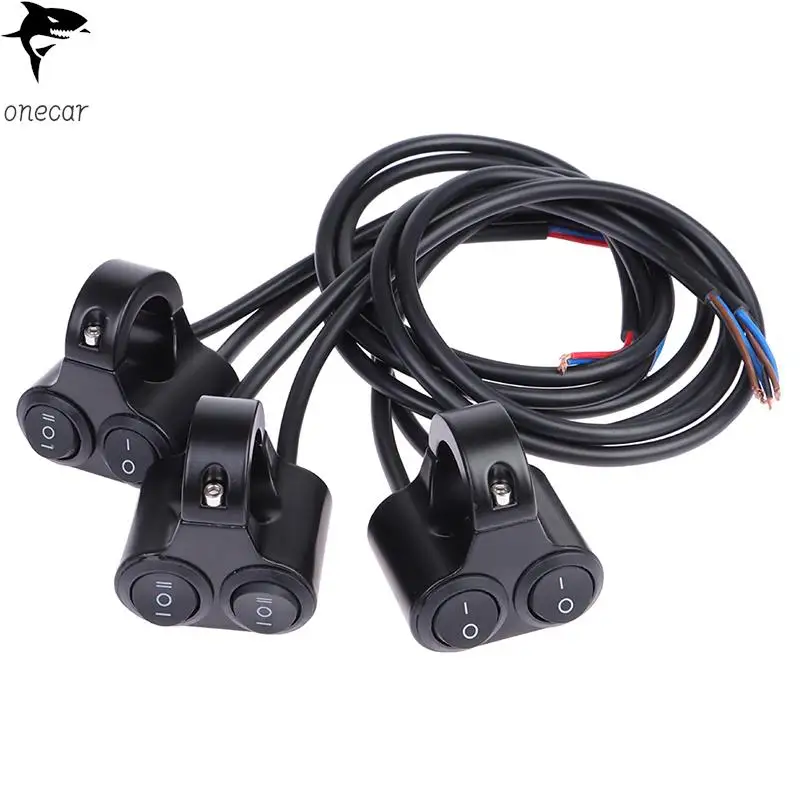 

7/8" 22mm Aluminum Alloy 12V Motorcycle Handlebar Control Switch Dual Button Control Headlight Flasher Speaker Switch 2 Choice