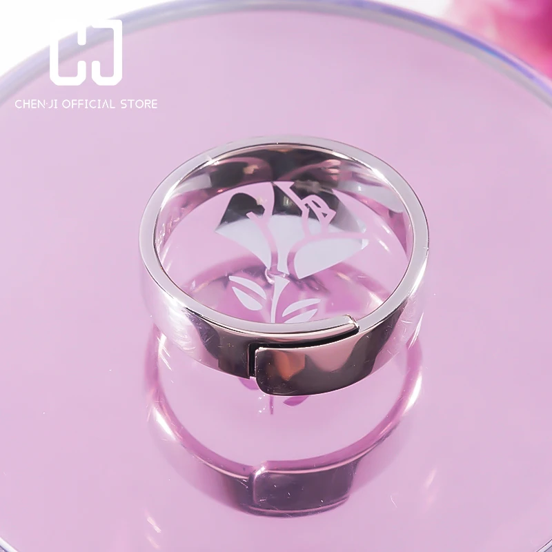 Exquisite Fashion Retro 925 Sterling Silver Platinum Plated Glossy Ring Japan And South Korea Simple Ring Valentine's Day Gift
