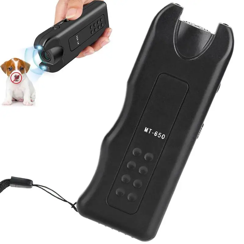 휴대용 개 짖음 방지 중지 짖음 훈련 장치, 다기능 짖음 제어 초음파 도구, LED 손전등 포함