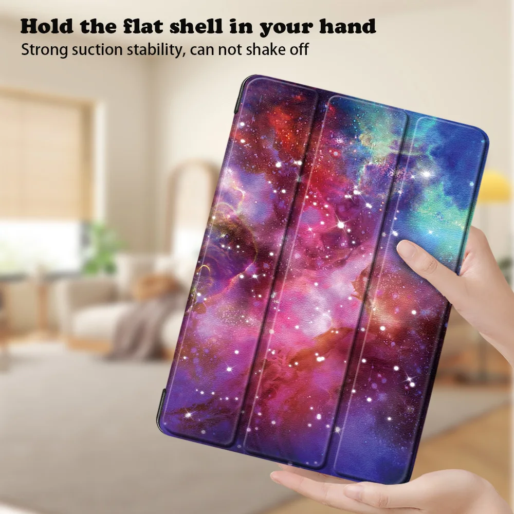 Slim Tri-Fold Leather Tablet Case with Stand - Durable and Portable Protective Cover