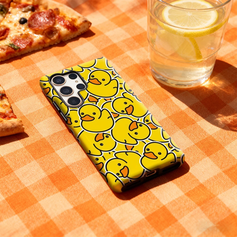 Yellow Rubber Ducks Glossy Double-Layer Phone Case