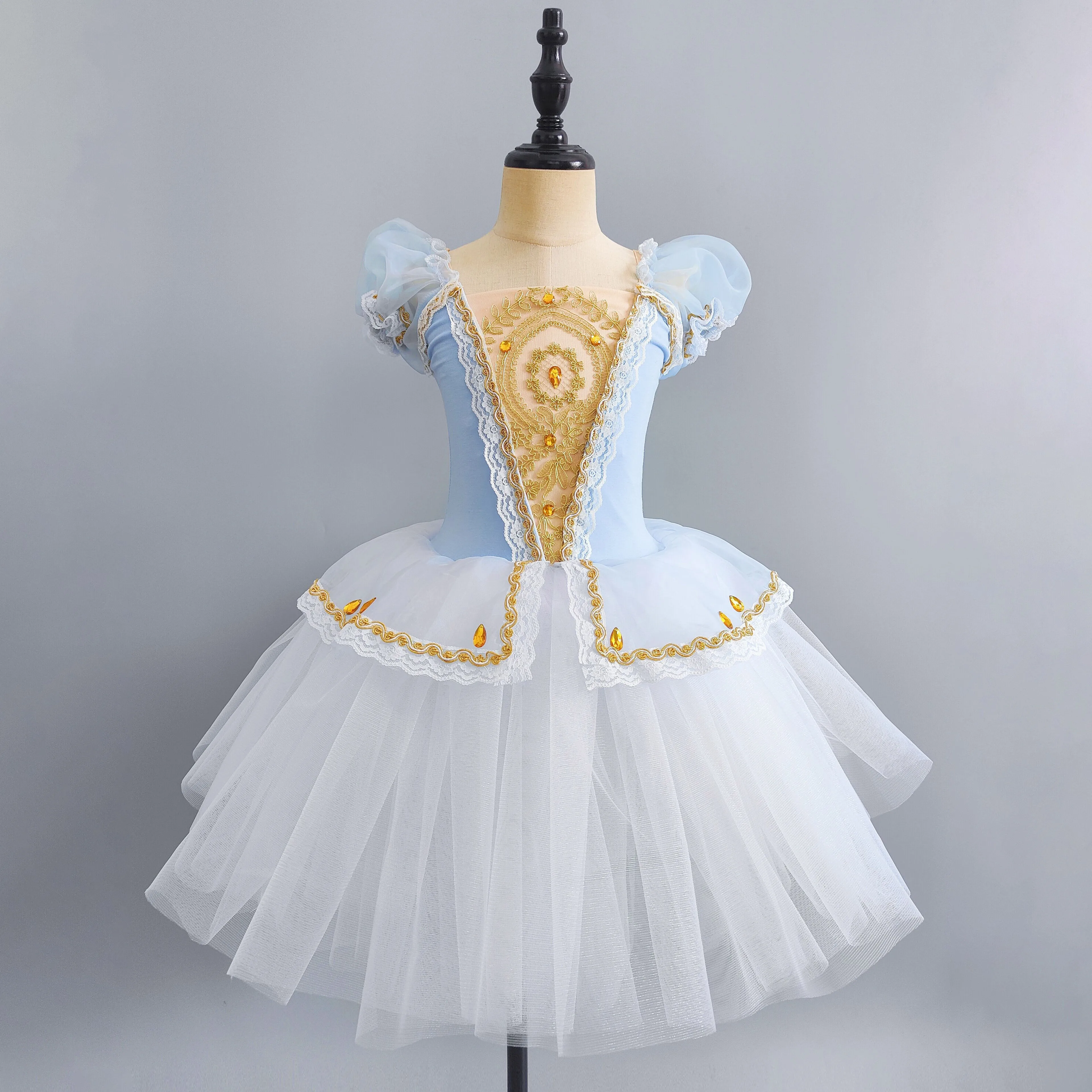 New Girls Ballet Skirt Children Professional Ballet Costume Performance TUTU Skirt Fairy Puff Long Gauze
