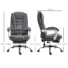Vinsetto High-Back Executive Office Chair with Footrest, Linen-Fabric Computer Chair with Padded Armrests, Gray 3
