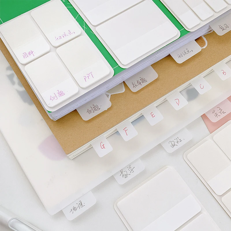 40/80/160 Pages Frosted Simple Pure White Index Stickers DIY Sticky Notes Office School Supplies index sticker