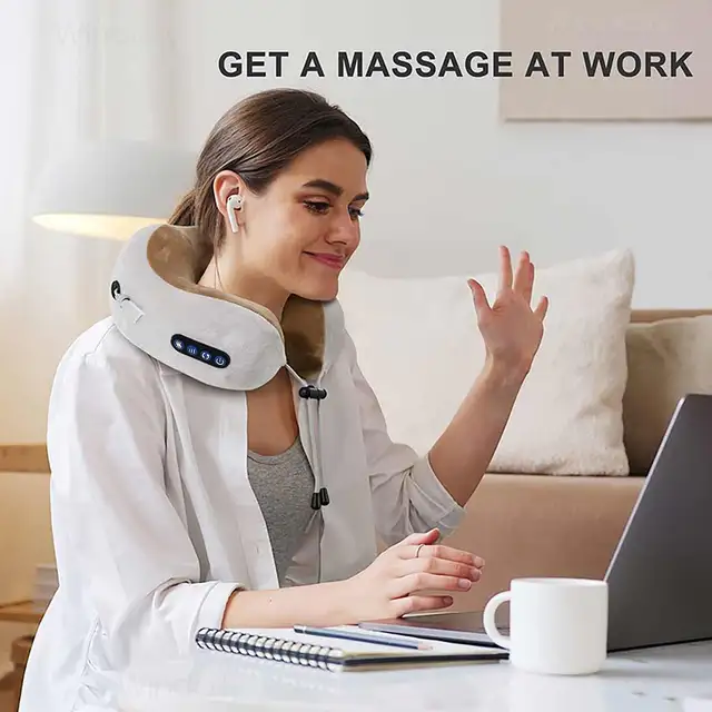 Portable U-Shape Neck Pillow Massage Machine Heat Vibrater Shoulder Neck Muscle Relax Electric Massager Instrument USB Charging 5 Portable U-Shape Neck Pillow Massage Machine Heat Vibrater Shoulder Neck Muscle Relax Electric Massager Instrument USB Charging 5