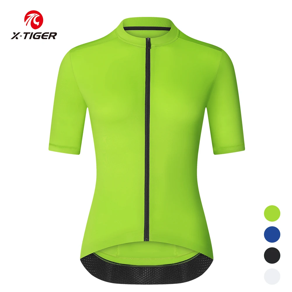 X-TIGER Women's Summer Cycling Jersey Breathable Quick-Drying Mountain Bike Jersey 3+1 Pocket Design Convenient and Comfortable