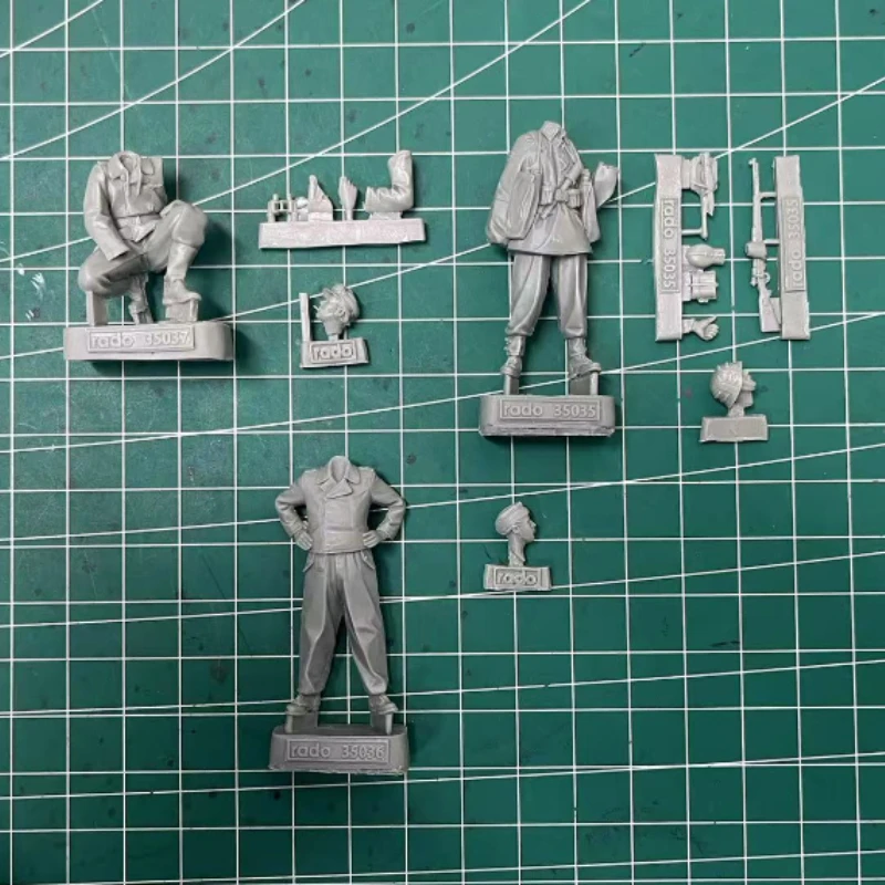 1/35 스케일 수지 피규어 모델 빌딩 키트 역사적인 군사 취미 미니어처 탱크 승무원 3명 조립되지 않고 도색되지 않음