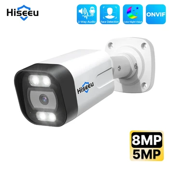 Hiseeu POE 5MP 8MP 4K IP Camera Color Night Vision Face Detection Waterproof H.265 Home Security Surveillance CCTV Cameras 1