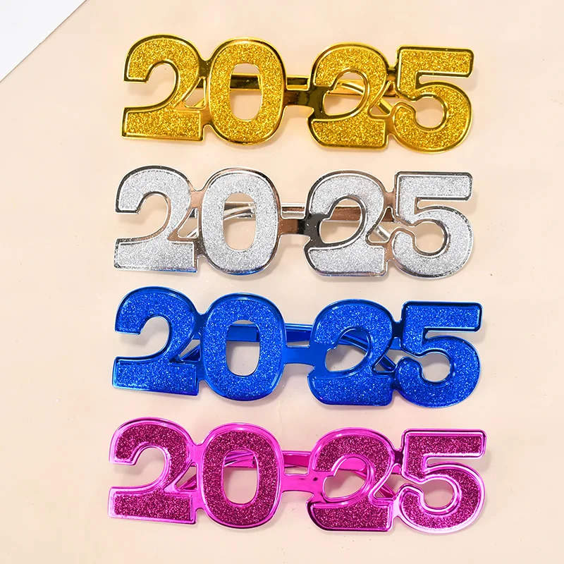 2025 안경 다이아몬드 반짝이 안경, 졸업 파티 사진 소품 장식, 새해 크리스마..