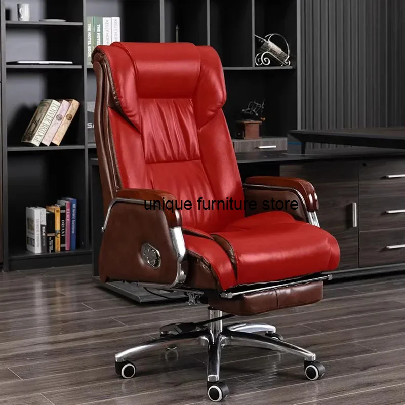 

Leather Design Office Chairs Cushion Recliner Relaxing Fashion Armchairs Conference Beauty Sillas De Oficina Home Furnitures