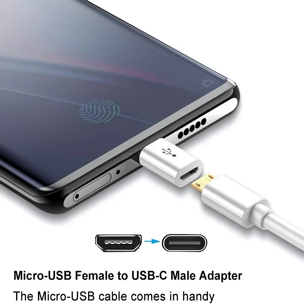 4개입 팩 4개 마이크로 USB to USB-C 어댑터 삼성, LG, 화웨이 호환 - OTG 플러그 앤 플레이, USB 장치 어댑터