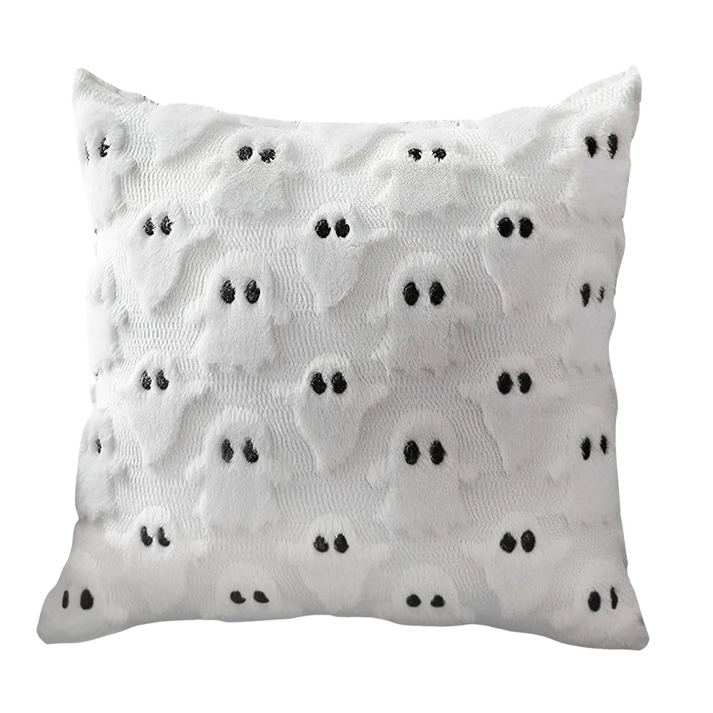 Halloween Ghost Pillow Cover Ghost Throw Pillow Case 18x18 Inch Couch Cushion Case Spooky Throw Pillow Cover for Home Car Decor