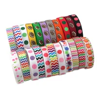 5 Yards 3/8inch 9mm Football Dots Printed Grosgrain Ribbon Accessories Sewing Craft DIY Headwear Material Decoration,5Yc3272