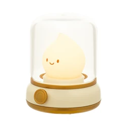 Mini LED Night Lamp - Rechargeable Portable Cartoon Design (Yellow)