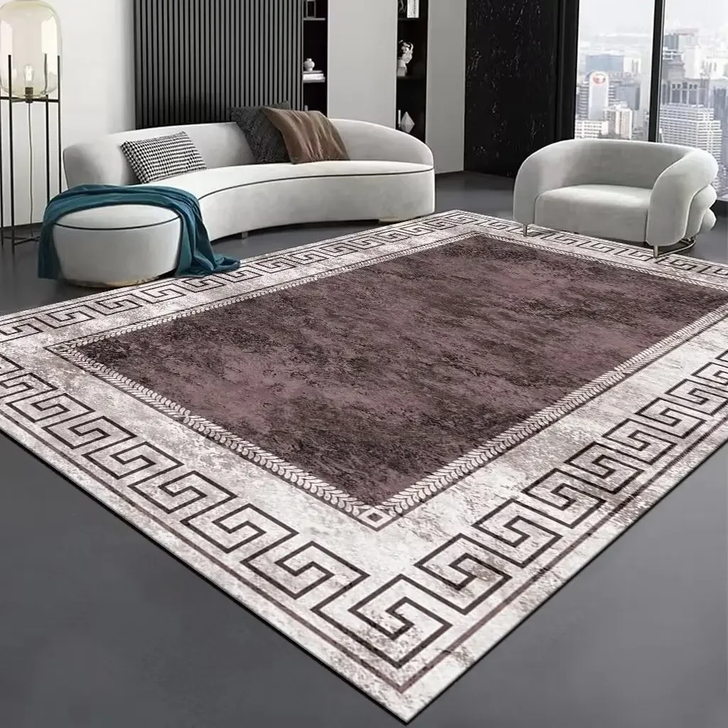 Nordic Modern High-end Living Room Carpet Luxury Grey Home Decoration Bedroom Large Area Rugs Elastic Washable Non-slip Door Mat 2