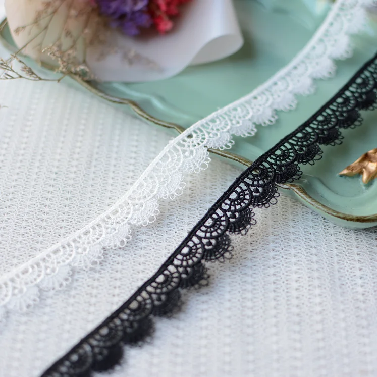 Width 1.5cm Embroidered Lace Fabric Lace Applique Trim DIY Apparel Sewing Garment Home Textile Decor Lace Fabric Lace Sewing Supplies Lace Sewing Accessories Lace Decoration Lace Accessories Lace Garment Accessories 4 Yards