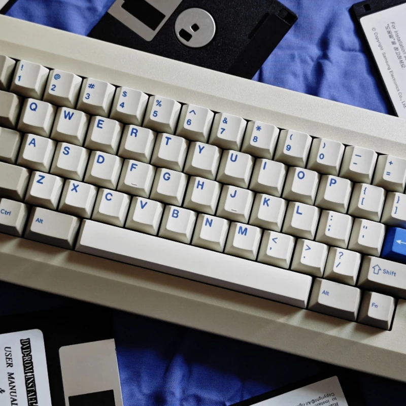 Gmk-青いアラートメカニカルキーキャップ,pbtキーボードキャップ