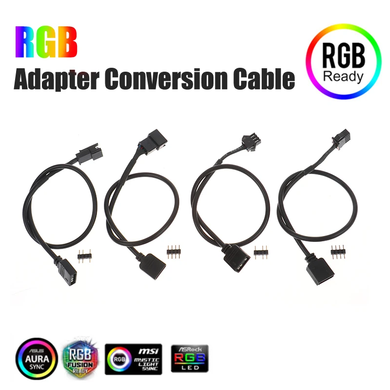 Motherboard RGB Adapter Conversion Cable 5V 3Pin / 12V 4Pin RGB Led