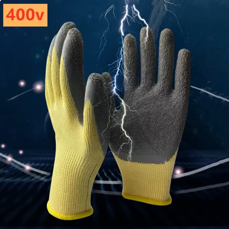 1 Pair Anti-electricity Security Protection Gloves Rubber Electrician Work Gloves Protective Tool 400v Insulating Gloves