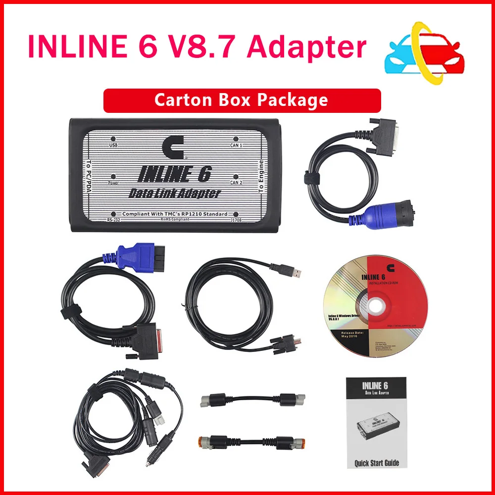 

INLINE 6 V8.7 Data Link Adapter Insite Heavy Duty Scanner Cummins Diagnostics Complete INLINE6 Truck Car Diagnostic Tool inline