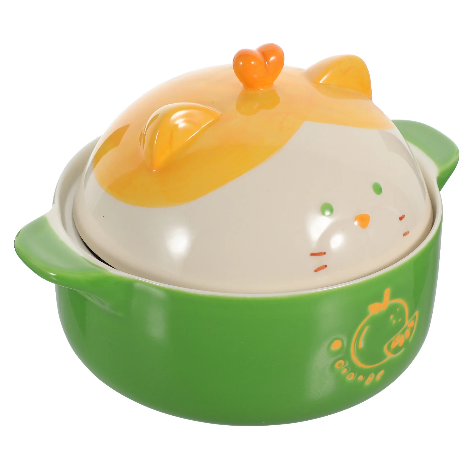 

Ceramic Bowl with Lid Salad Instant Ramen Soup Cute Bowls Handles Ceramics Snack Noodle Child