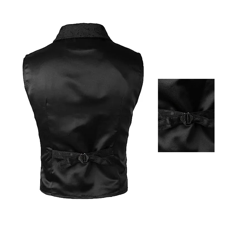 Gothic Vest Pants Combination, Halloween Men's Suit Vest Pants, Steampunk Victorian Stage Pantalon Performance Style Waistcoat 3