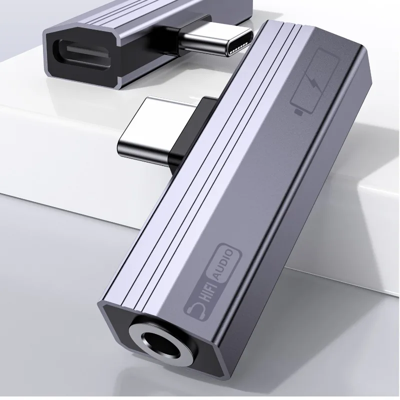 2-in-1 USB Type-C - 3.5mm 이어폰 잭 어댑터 - 아이폰 15 16 17 휴대폰용 10W/100W 고속 충전 오디오 컨버터