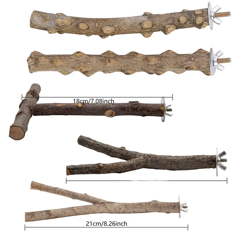 Parrot perch bird cage accessories, bird wooden branches, tree branches, bird standing rods, standing rods set, bird toys 2
