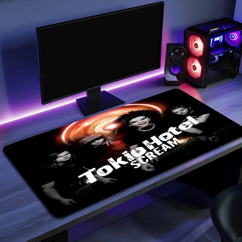 Tokio Hotel Rock Band Bill Kaulitz Girl Pad Keyboards Mat Rubber Gaming Mousepad Desk Mat Large Edge Locking Game Keyboard Pad 5