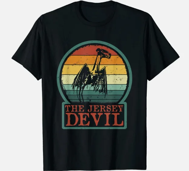 The Jersey Devil - Retro Vintage New Jersey Cryptid T-Shirt Buone Maniche Lunghe O Corte