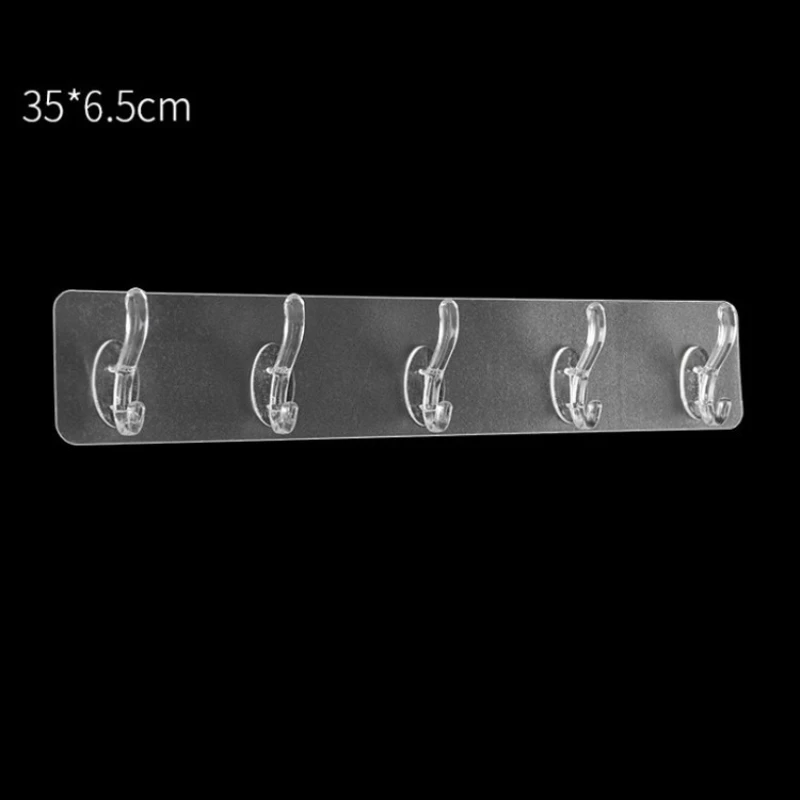 Hook Toilet Non-perforated Transparent Hook Non-marking Transparent Thickened Coat Strong