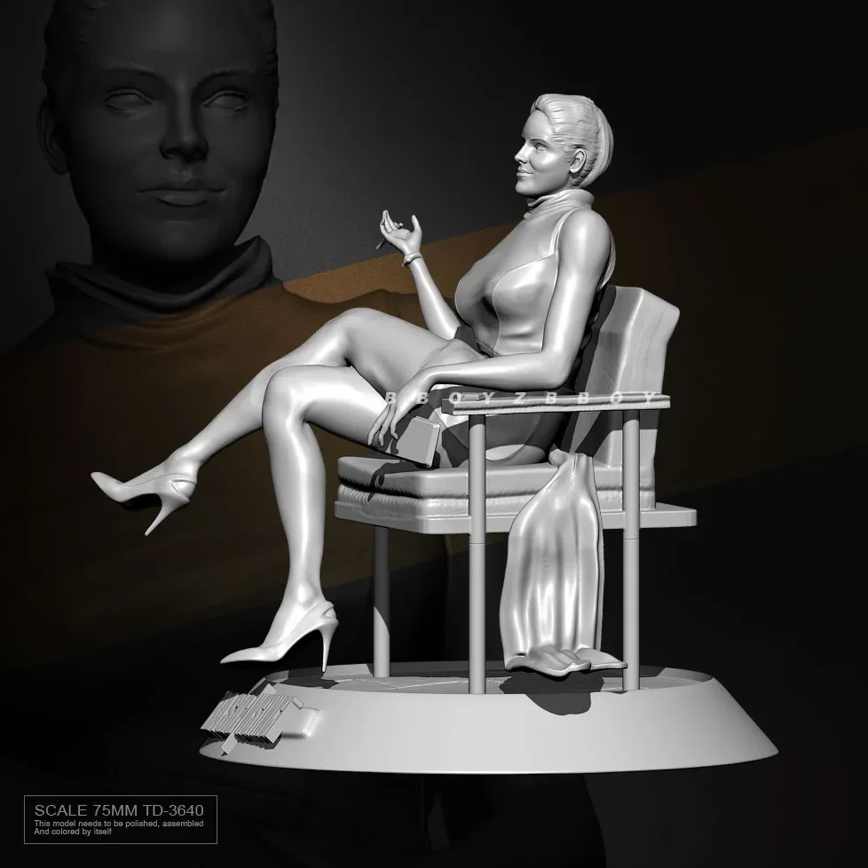 76mm 수지 모델 키트 그림 아름다움 무색 및 자체 조립 TD-3640
