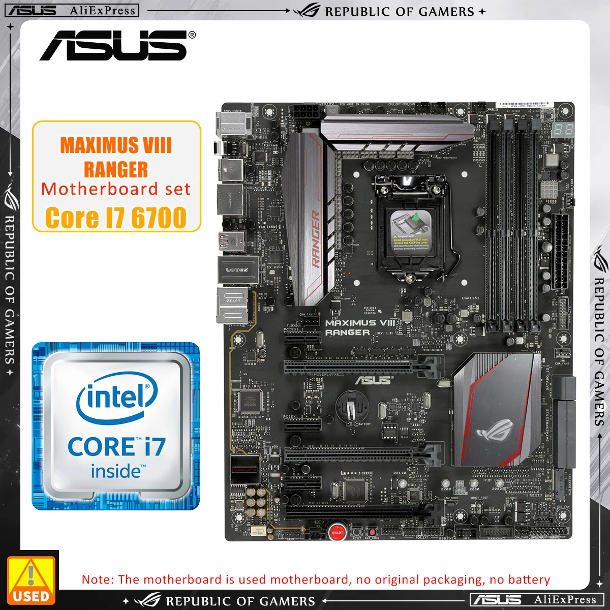 Kit Scheda Madre Asus Rog Maximus Viii Ranger + I7 6700 Con Chipset Intel Z170 La Presa Lga1151 Supporta Core I7/I5/I3/Pentium
