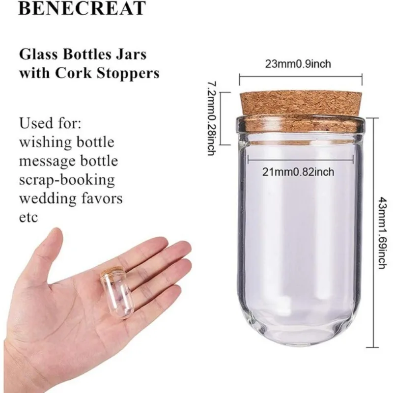 32pcs 15ml Glass Jars Decorative Bottles with Cork Stoppers Display Dome Glass Display Cloche for Wedding Party Favors 3