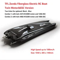 TFL 1133 Electric Pagani Zonda Cat Fiberglass / Kevlar Catamaran RC Racing Boat w/ Twin Motors / ESCs Speed Up to 100KM/H 1