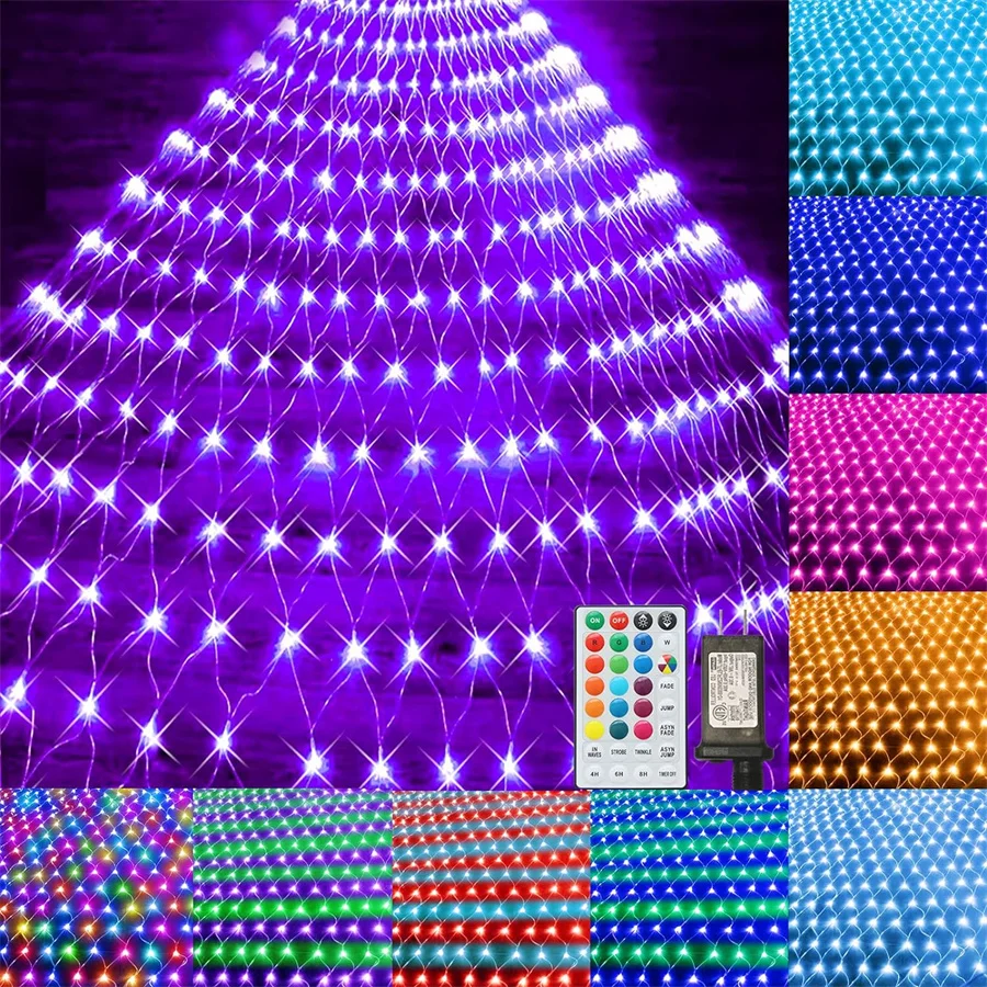 LED Mesh luz, remoto para Xmas Tree,