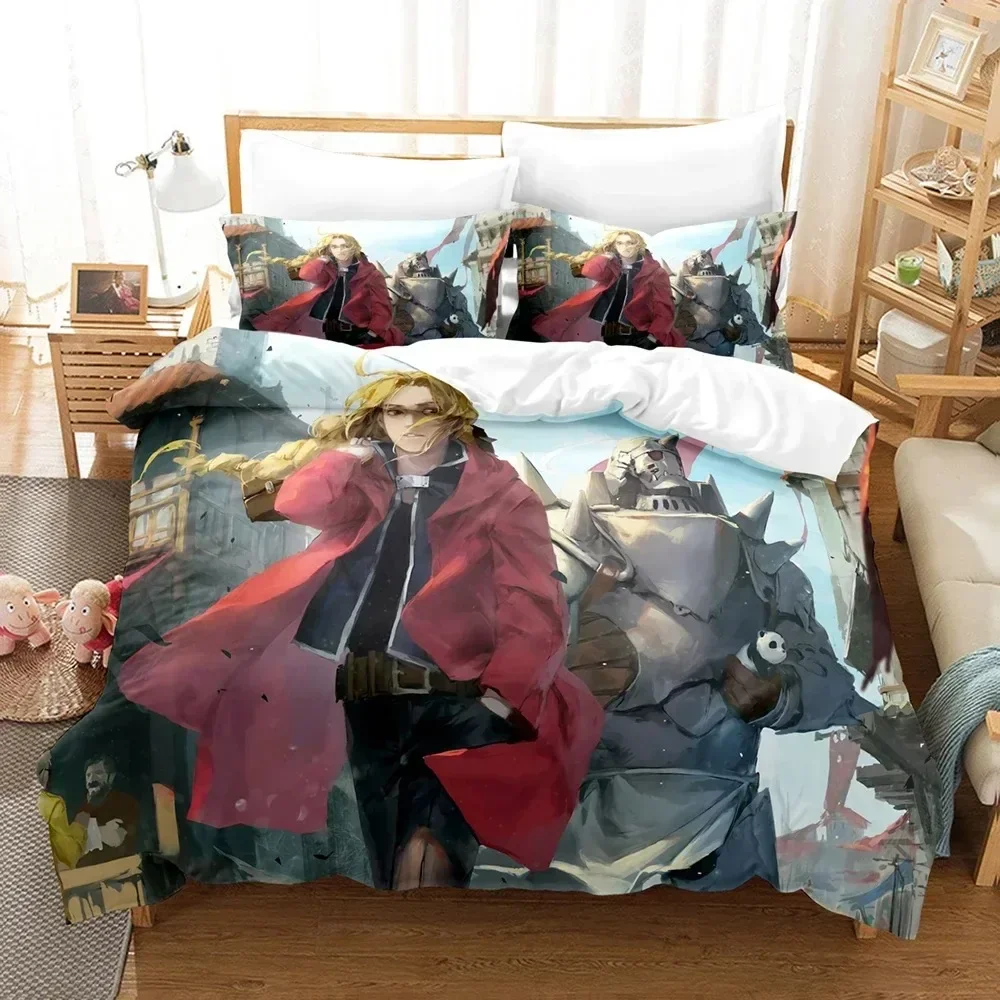 Anime Fullmetal Alchemist Bedding Set Duvet Cover Bedroom Comforter Single Twin King Size Quilt Cover Home Textile