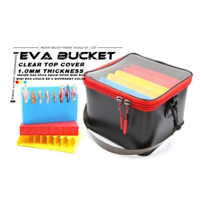 48 Slot Squid Jig Case EVA Fishing Lure Storage Bucket Boat Tackle