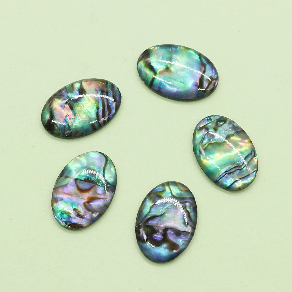 Oval-Natural-Abalone-Shell-Cabochon-Bead-Ring-Face-Design-Flat-Back ...