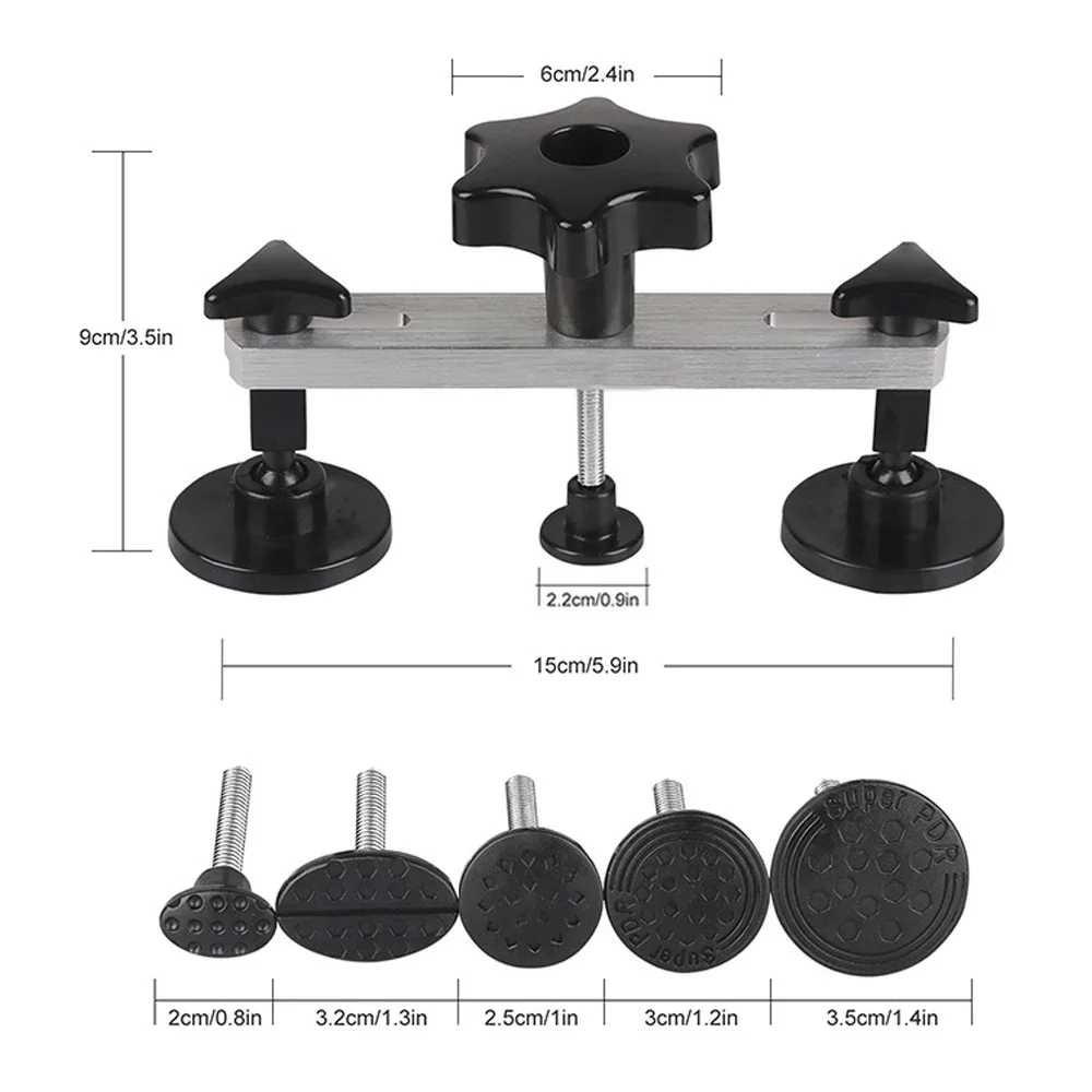 Auto Paintless Dent Repair Kit Body Bridge Puller Car Dent Removal Tap Down Tools Ubber Hammer for DIY Repair on Cars For Paintless Dent Repair Tools Dent Puller Suction Cup