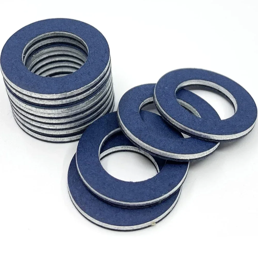 Oil Drain Plug Gasket Oil Drain Plug Seal Washer Sealing Washers Engine Gasket Set Aluminum Oil Drain Plug Gaskets 90430-12031 for Toyota Lexus Oil Pan Bolt Washer Automotive Engine Sealing Replacement Parts