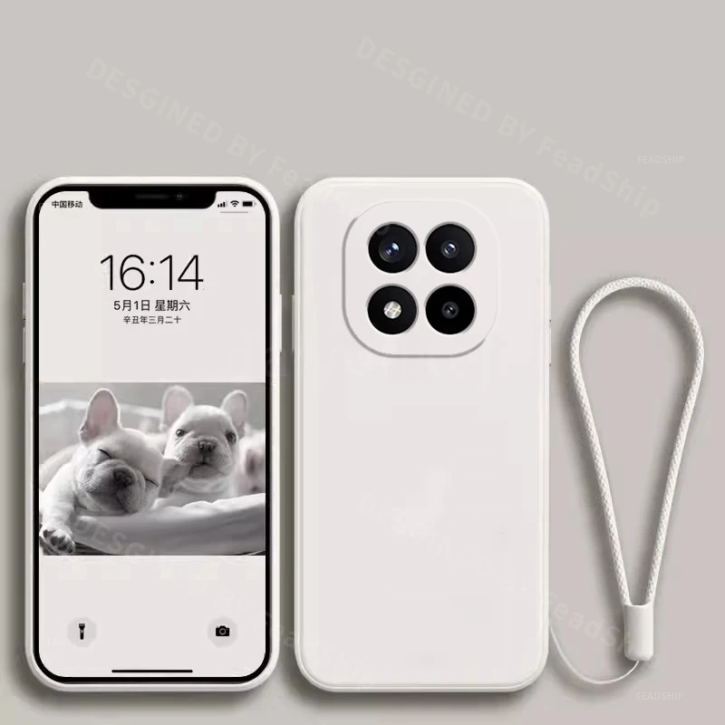 Premium Silicone Luxury Phone Case with Screen Protector Film, Soft Cover