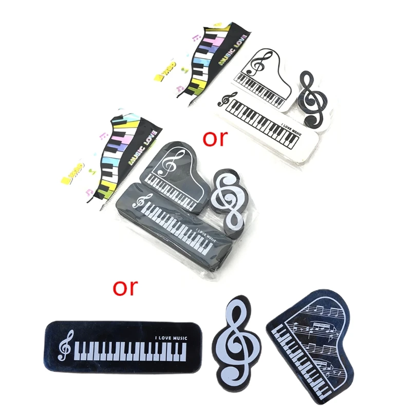 3pcs/set Musical Piano Notes Rubber Pencil Eraser School Student Korean Statione Dropship