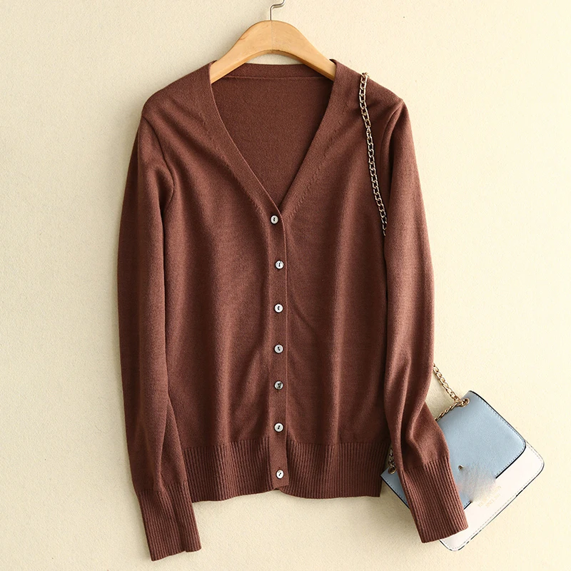 

Приталенные вязаные кардиганы на весну и осень, куртка, Женский Повседневный свитер в Корейском стиле, пальто, о-образный вырез трикотаж, базовый однобортный Топ Malhas