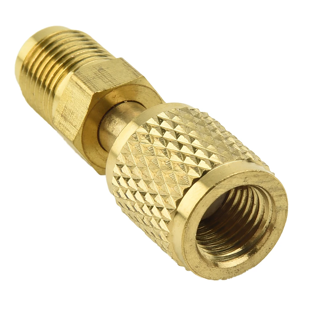 

1Pc R32 R410a Refrigerantion Connector Head Male 5/16 To Female 1/4 SAE Adapter Quick Coupler Vacuum Pump Brass Adapters