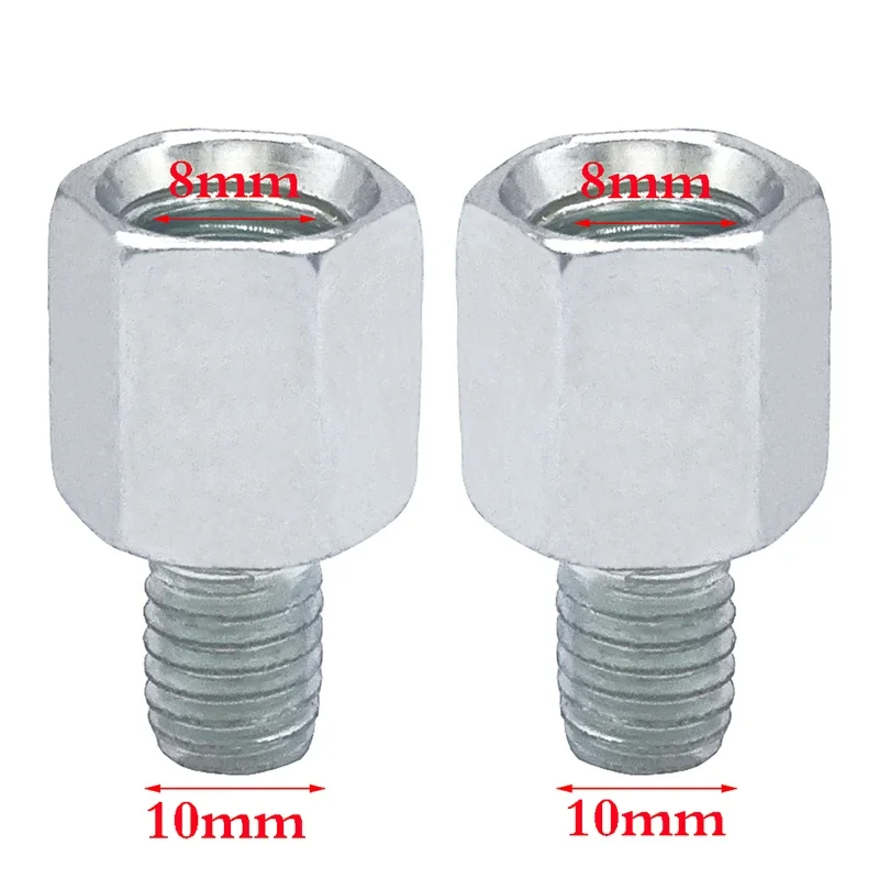 Universal Mirror Adapter 1 Pair M10 M8 Clockwise Motorcycle Motorbike Rearview Mirror Adapter Bolt Steel Metal for Motorcycle motorcycle mirror motorcycle mirrors motorcycle mirror mount motorcycle mirror bracket