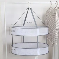 Foldable double-layer clothesline socks sweater socks artifact clothesline flat mesh bag clothesline drying net 1PC 2