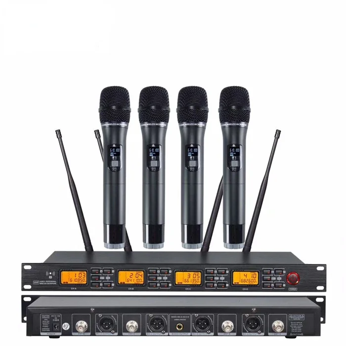 

UR-4000 UHF 640-690MHz 4 mic wireless 4 channel wireless microphone system