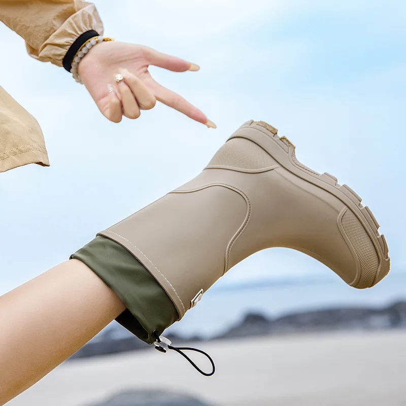 Bottes de pluie unisexes imperméables légères cuisine travail pêche chaussures aquatiques mode